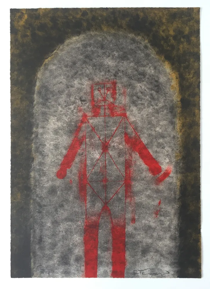 石版画 Tamayo - Hombre en Rojo
