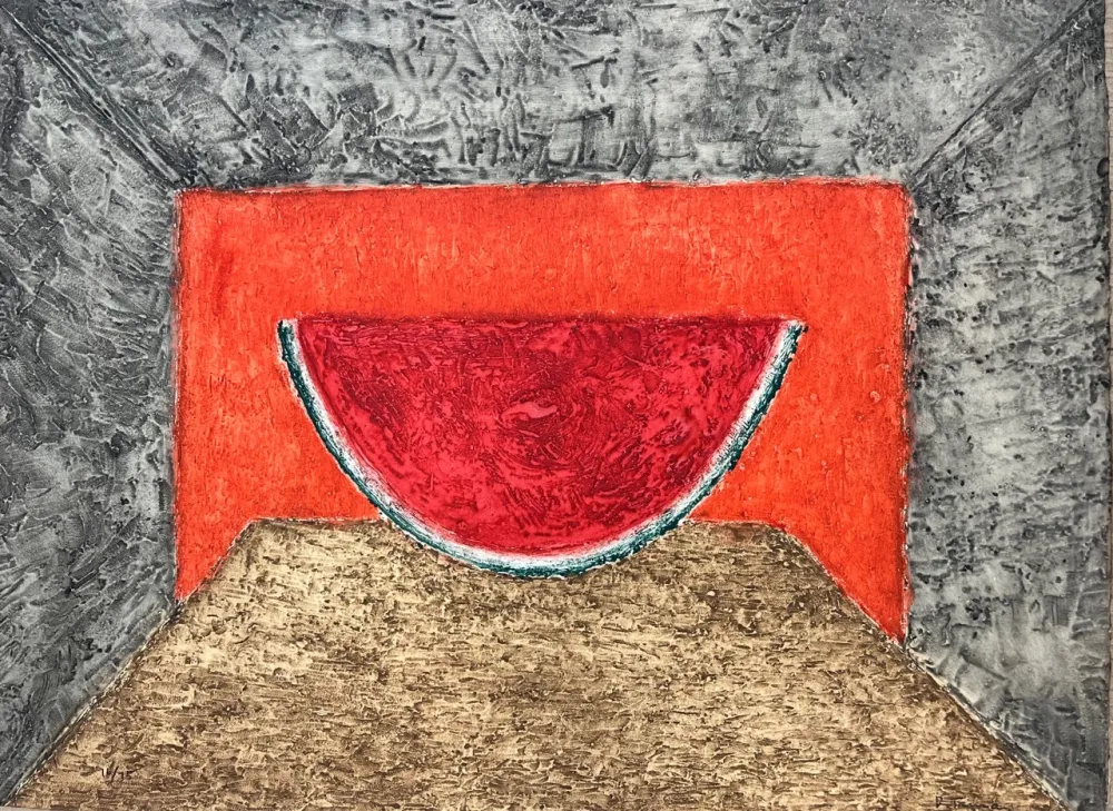 蚀刻版画 Tamayo - Interior con sandia