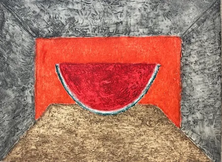 蚀刻版画 Tamayo - Interior con sandia