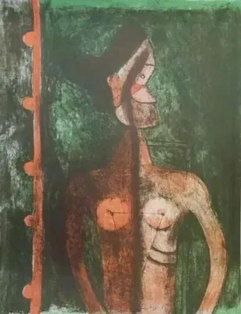 石版画 Tamayo - Torse de jeune fille (1969)