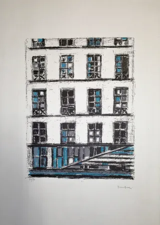 石版画 Tamburi - Finestre bianche