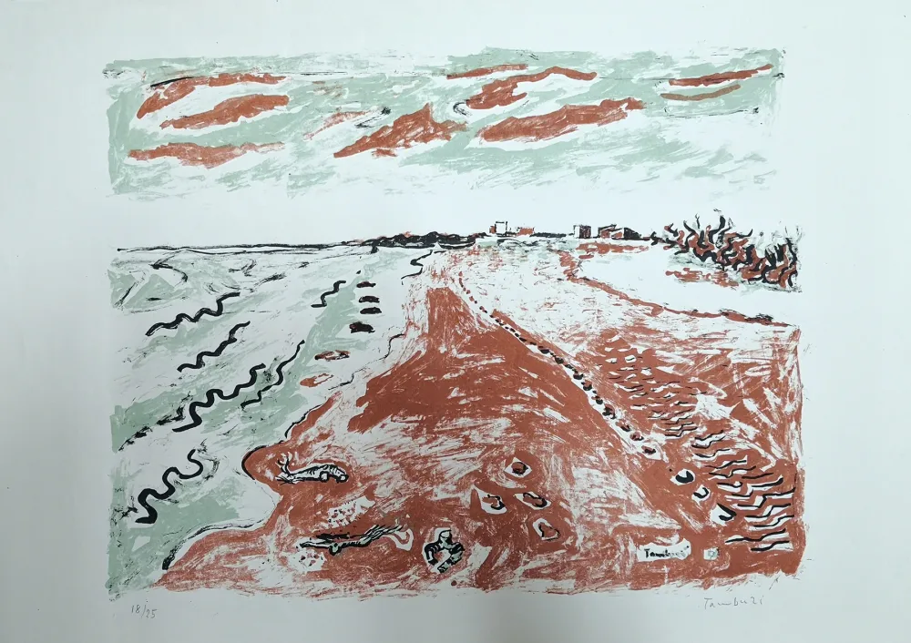 石版画 Tamburi - Paesaggio