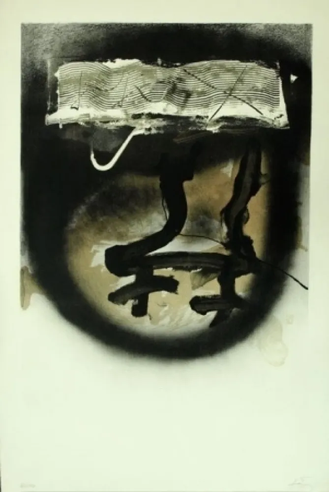 石版画 Tàpies - A. L. Exposition Tàpies