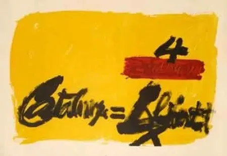 石版画 Tàpies - Als Mestres de Cataluña