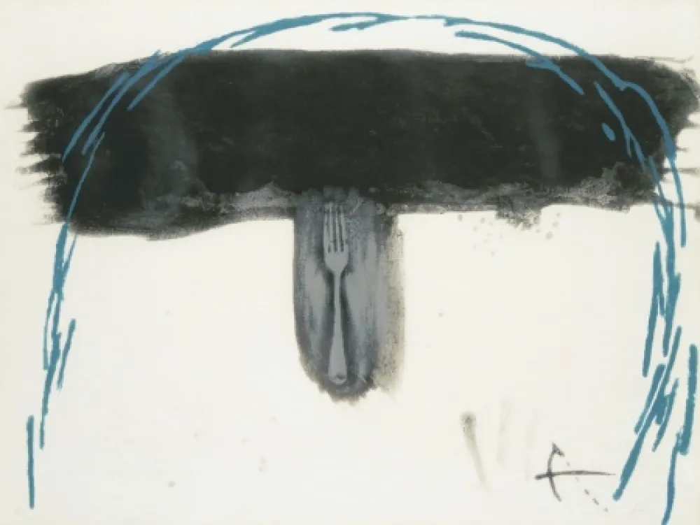 蚀刻版画 Tàpies - Arc blau (Blauer Bogen) 