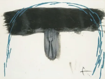 蚀刻版画 Tàpies - Arc blau (Blauer Bogen) 
