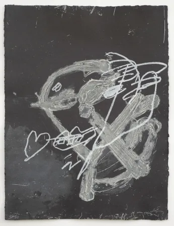 金刚砂版画 Tàpies - Blanc sur noir