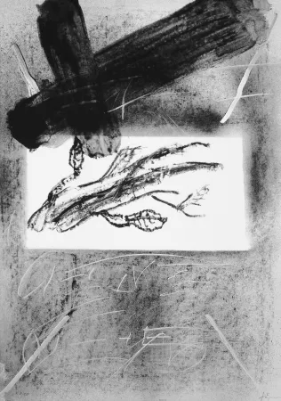 石版画 Tàpies - Branca i creu