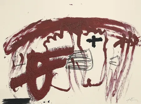 蚀刻版画 Tàpies - Carmí 6 (Karminrot 6) 