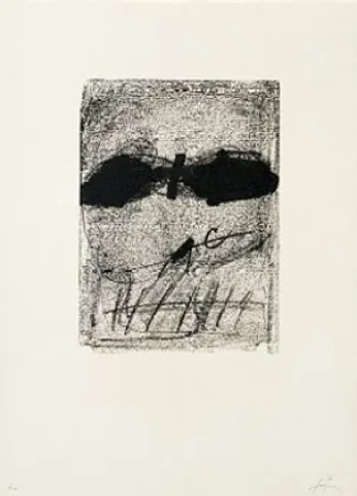 石版画 Tàpies - Clau 3