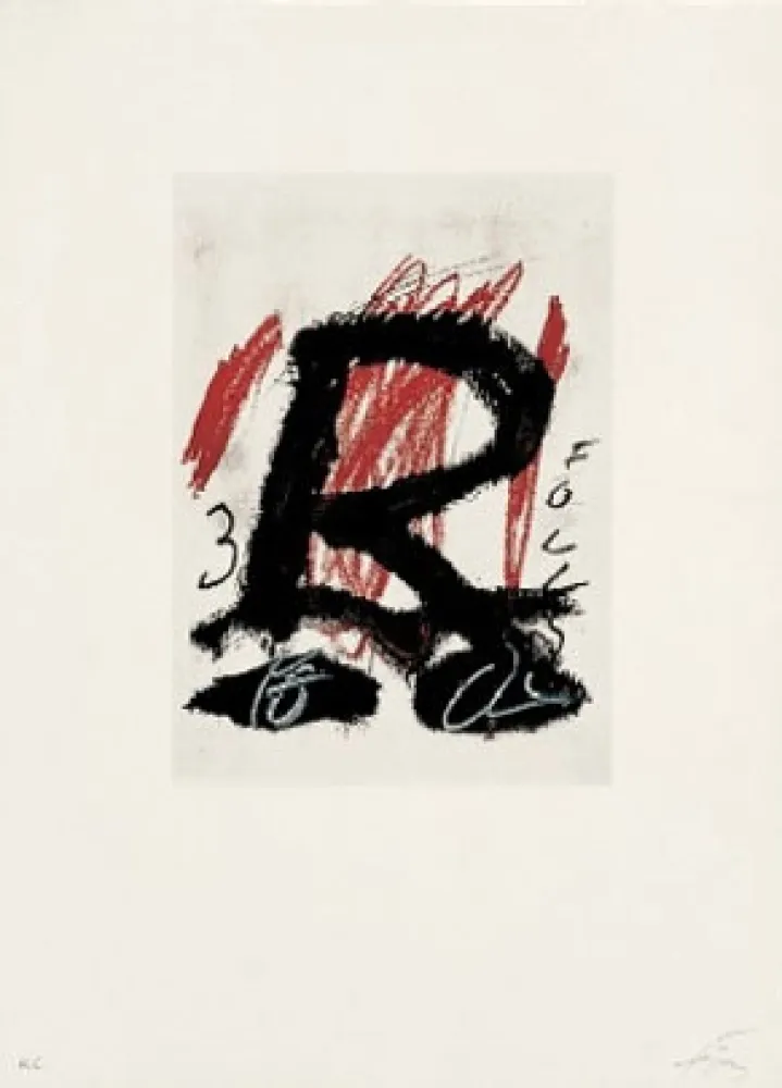 石版画 Tàpies - Clau 5