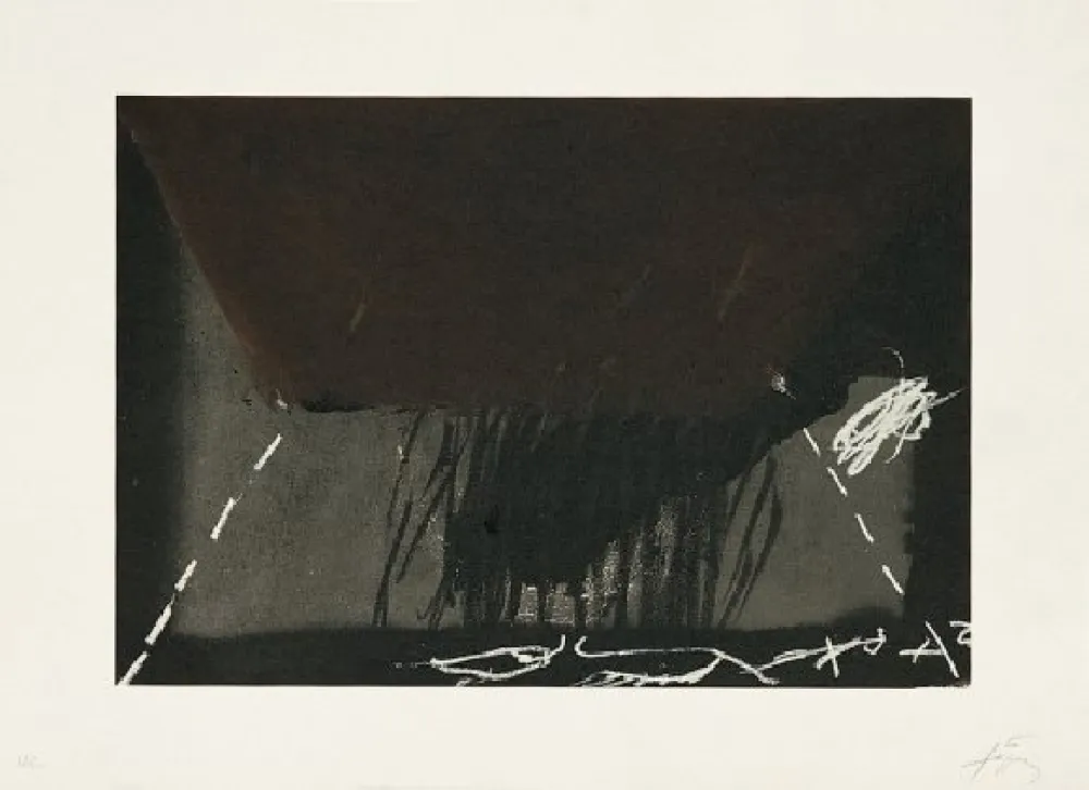 石版画 Tàpies - Clau de foc 12