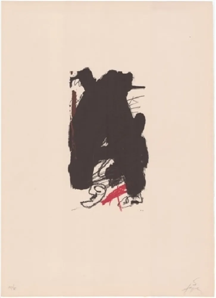 石版画 Tàpies - Clau de foc 6