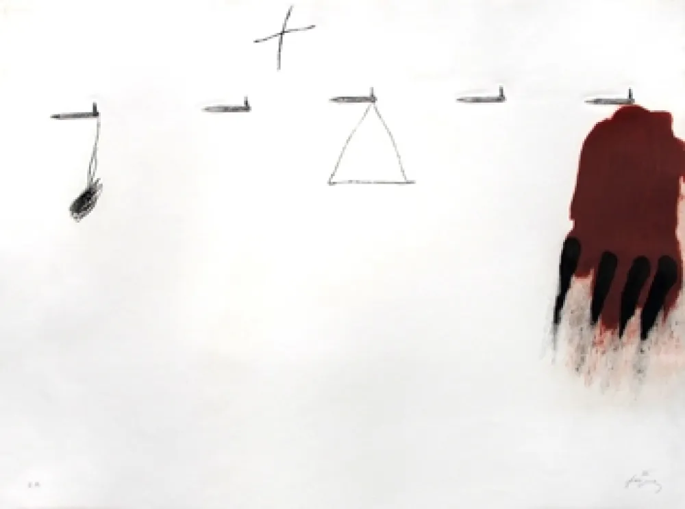 版画 Tàpies - Claus i ditades	