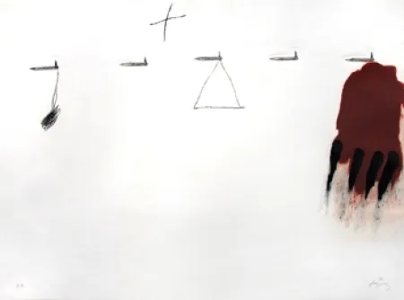 版画 Tàpies - Claus i ditades	