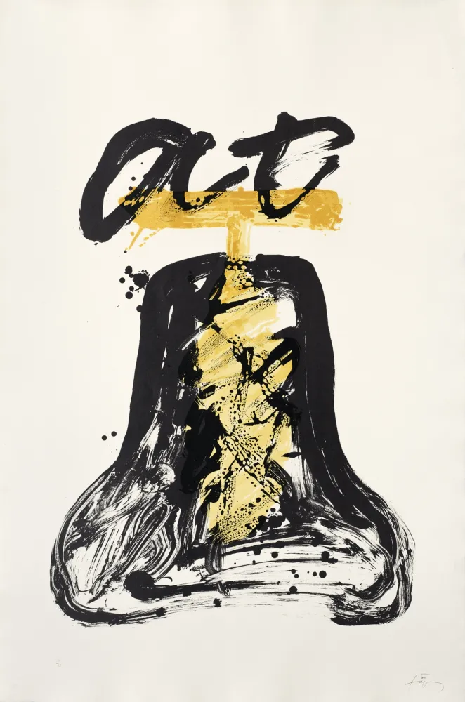 石版画 Tàpies - Cloche tibétaine