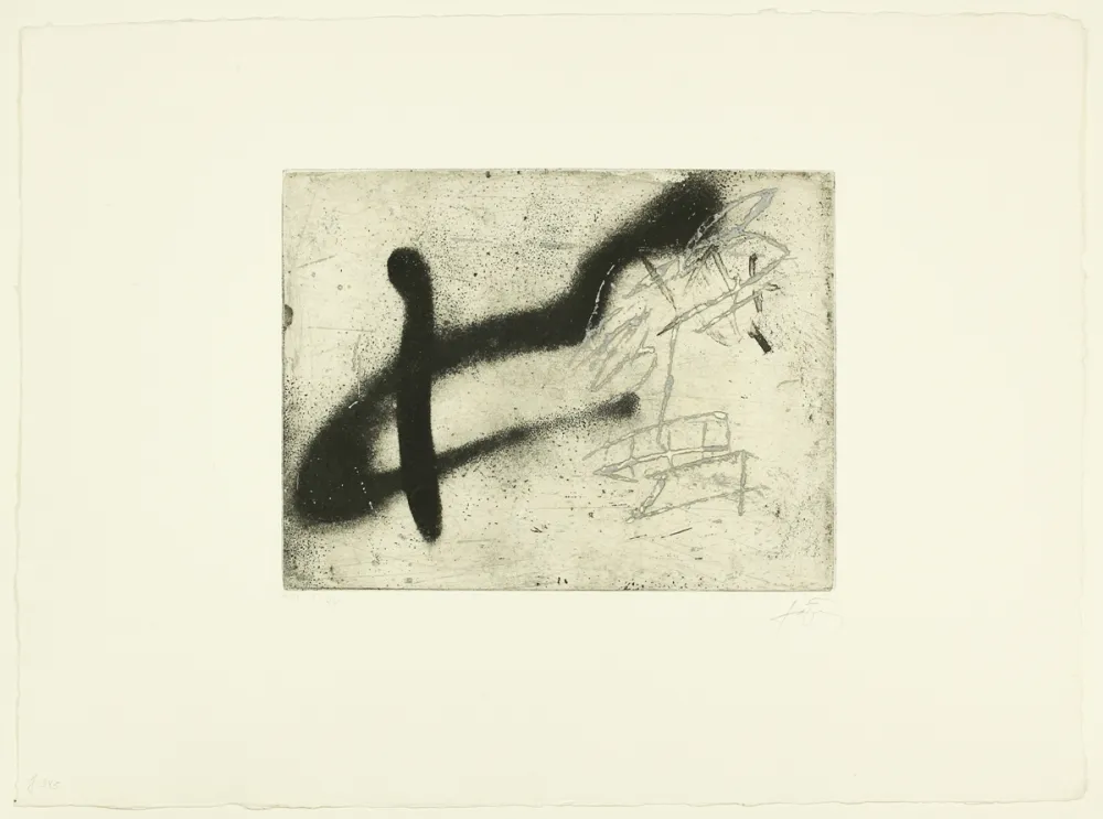 版画 Tàpies - Composition au A renversé