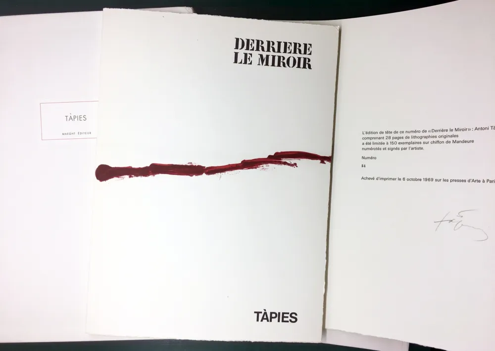 插图书 Tàpies - DERRIÈRE LE MIROIR n° 180 . TÀPIES . 1969. TIRAGE DE LUXE SIGNÉ.