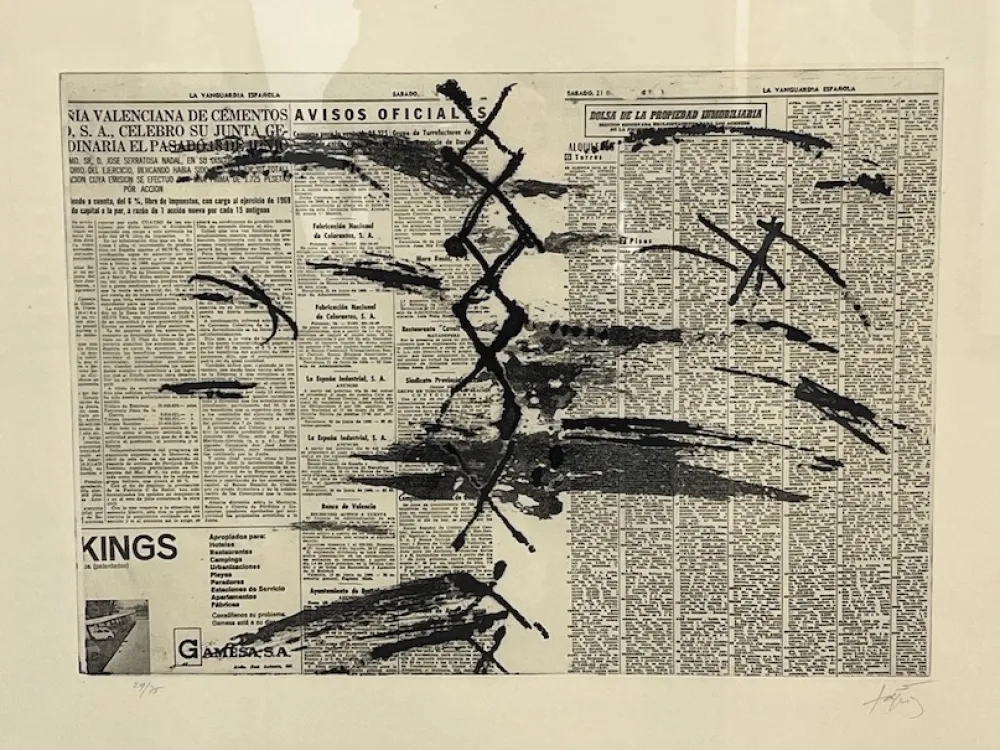 蚀刻版画 Tàpies - Diario en papel