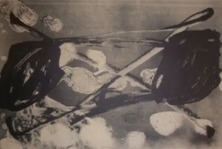 石版画 Tàpies - Empreinte barrrée