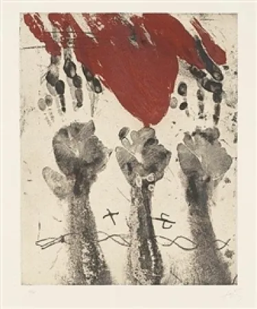 版画 Tàpies - Empreintes de mains