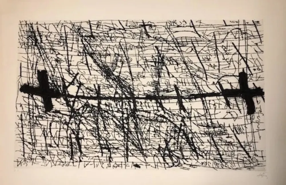 蚀刻版画 Tàpies - Graphismes et deux croix