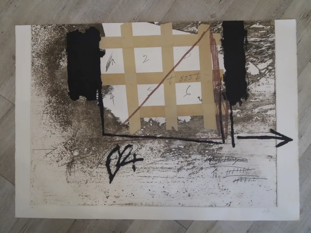 蚀刻飞尘法 Tàpies - Grille de papier