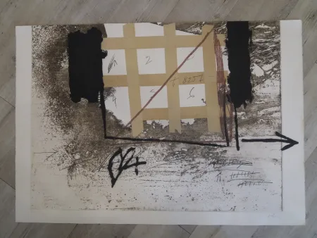 蚀刻飞尘法 Tàpies - Grille de papier