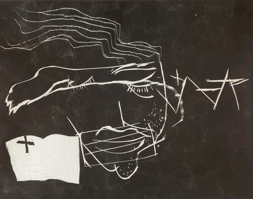 木刻 Tàpies - Le lecteur