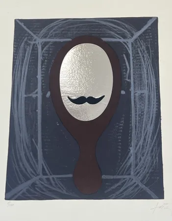 石版画 Tàpies - L'homme au miroir, 1969