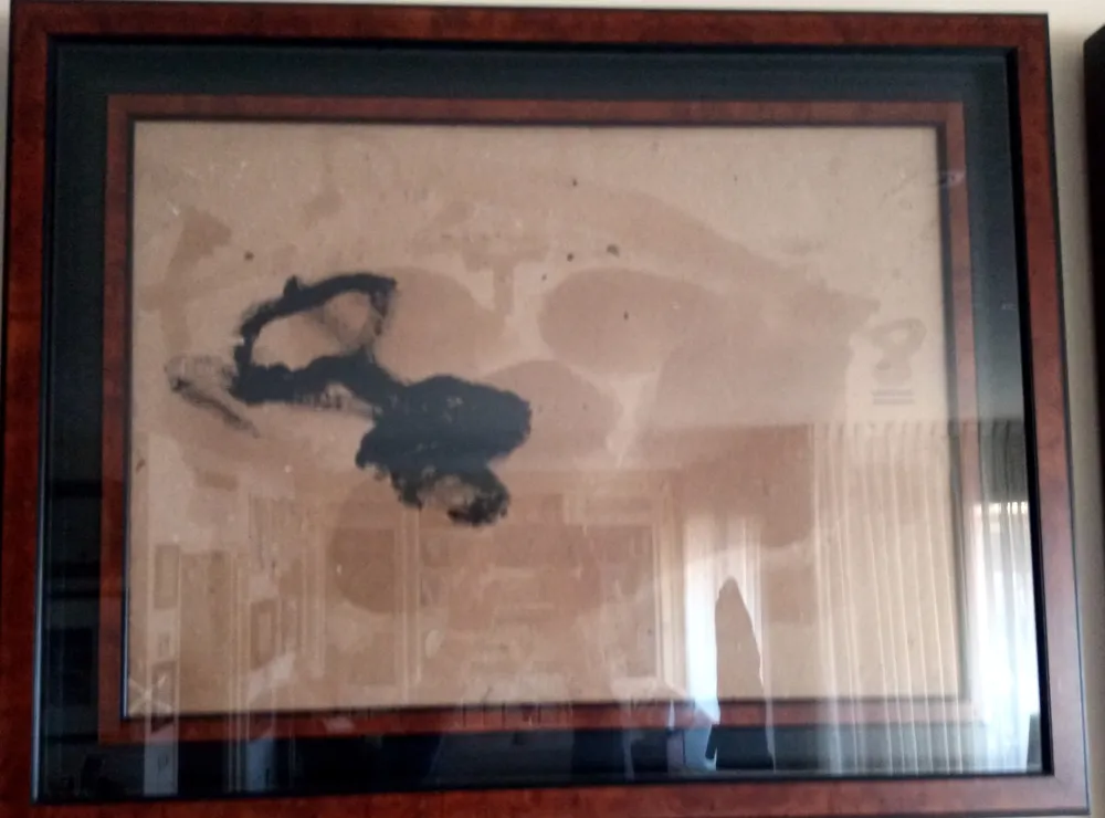 无技术 Tàpies - Negre i oli (With COA)