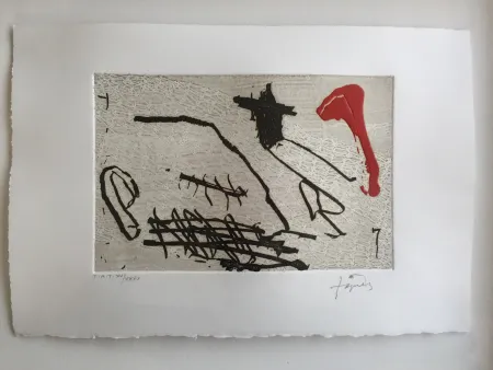 蚀刻飞尘法 Tàpies - Negre i vermell