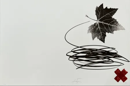 石版画 Tàpies - Neujahrskarte