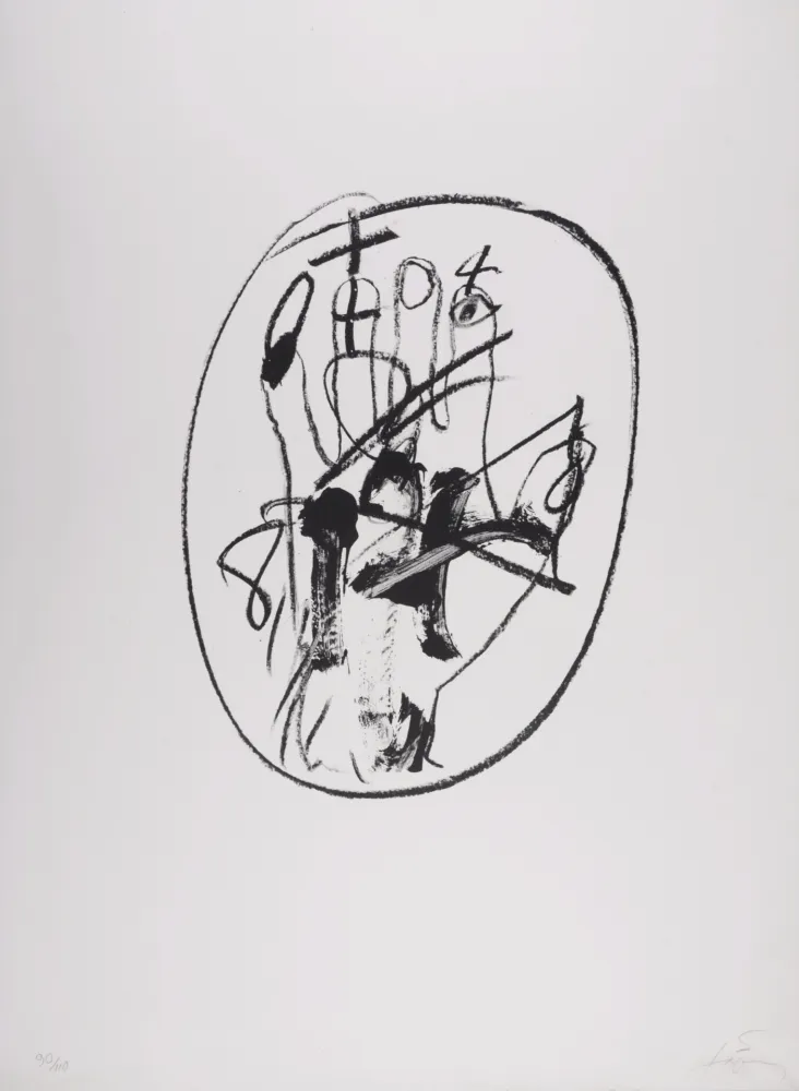 石版画 Tàpies - Nostalgia del Dragon y el Laberinto, 1986 - Hand-signed