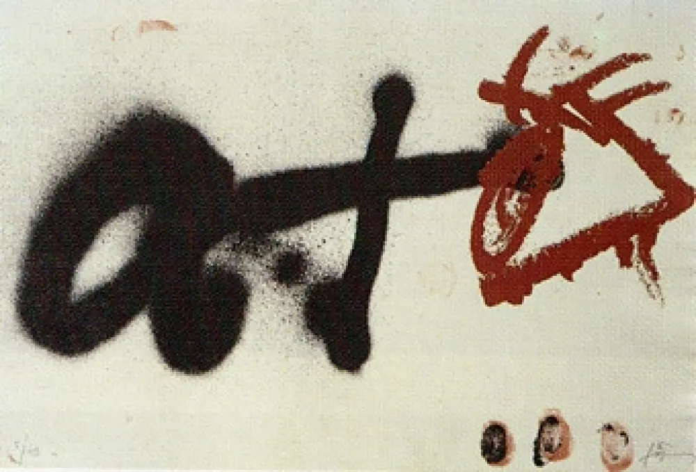 版画 Tàpies - Oeil à droite
