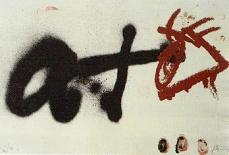 版画 Tàpies - Oeil à droite