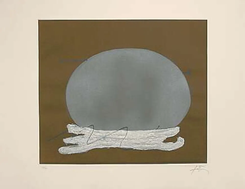 版画 Tàpies - Oval i blanc