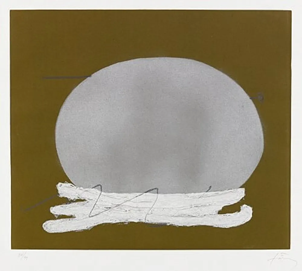版画 Tàpies - Oval i blanc	