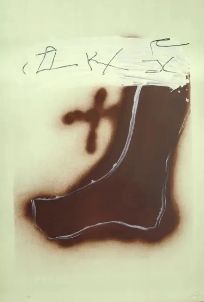 石版画 Tàpies - Pied Marron