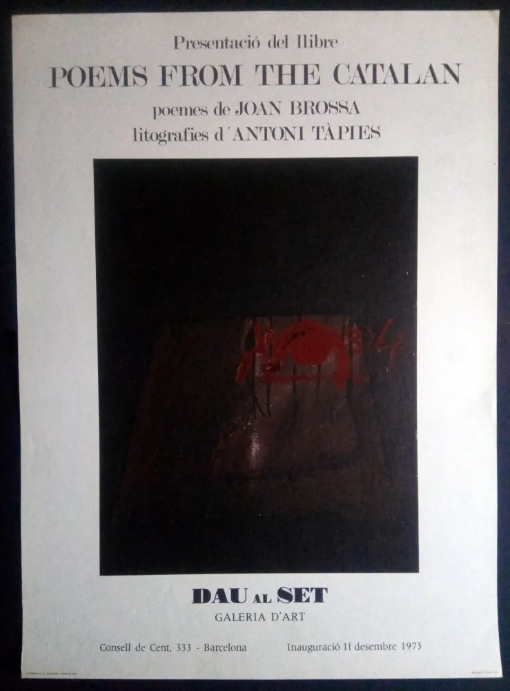 海报 Tàpies - Poems from the Catalan - Tàpies / Brossa 1973
