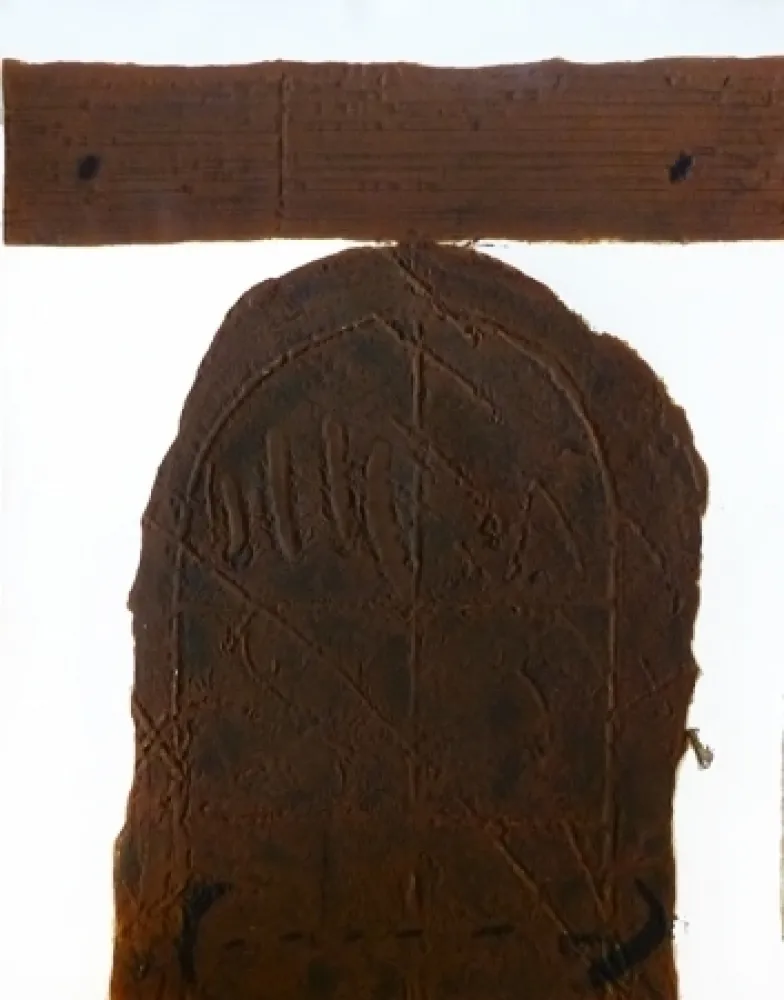 版画 Tàpies - Porte Marron