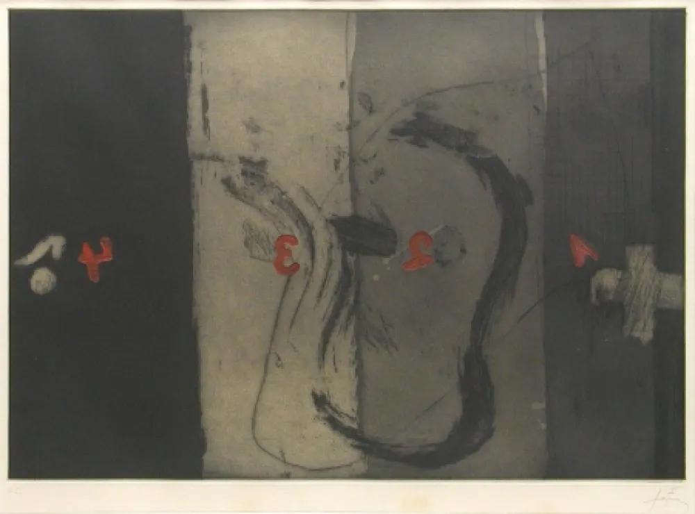蚀刻版画 Tàpies - Quatre Franges