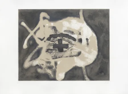 版画 Tàpies - Relief sable