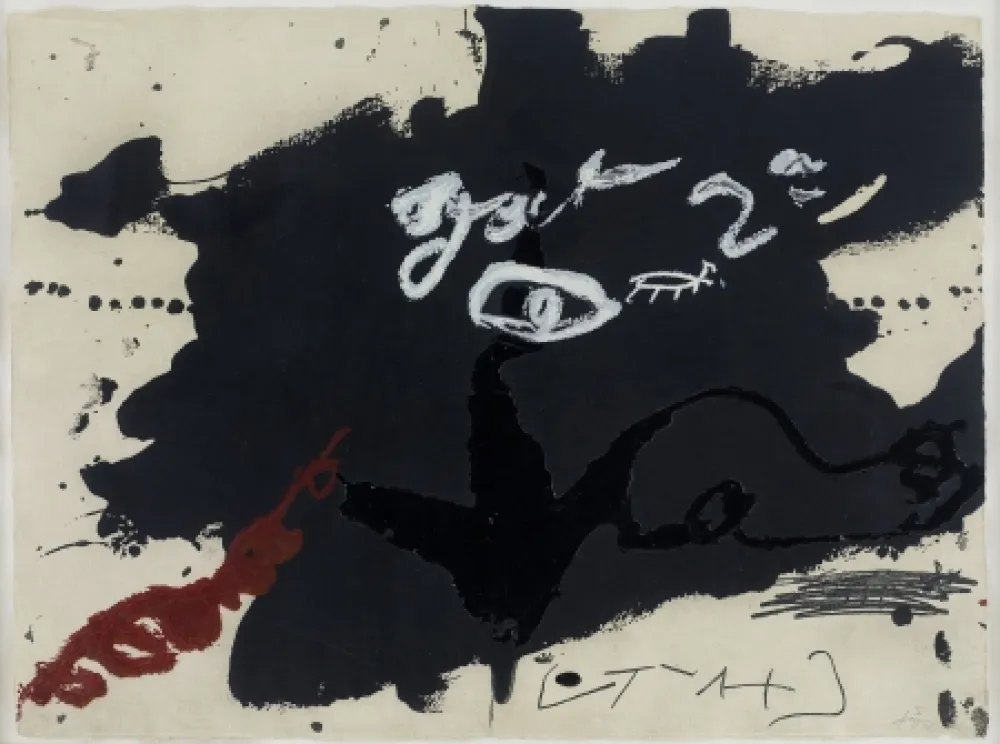 蚀刻飞尘法 Tàpies - Roig i negre 1