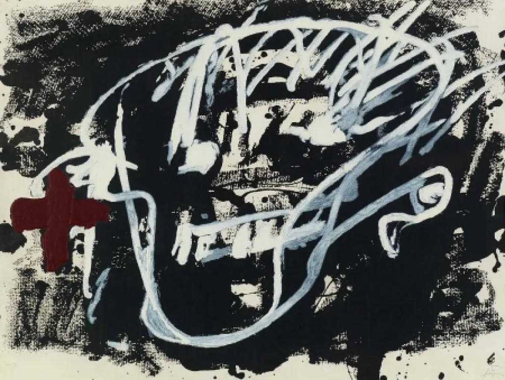 蚀刻飞尘法 Tàpies - Roig i negre 3