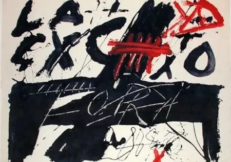 蚀刻版画 Tàpies - Serie negre i roig ( Fora)