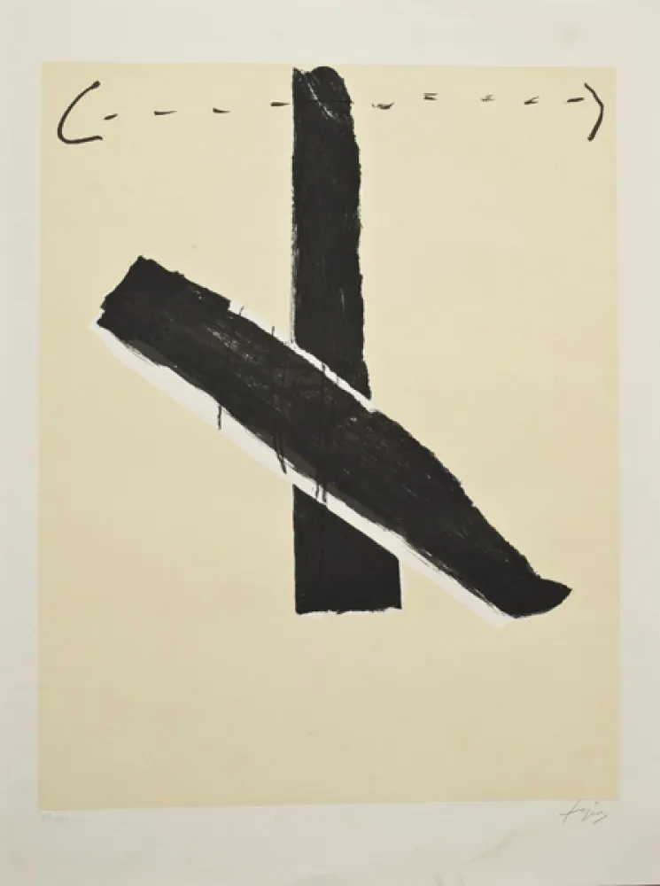 石版画 Tàpies - Sin título