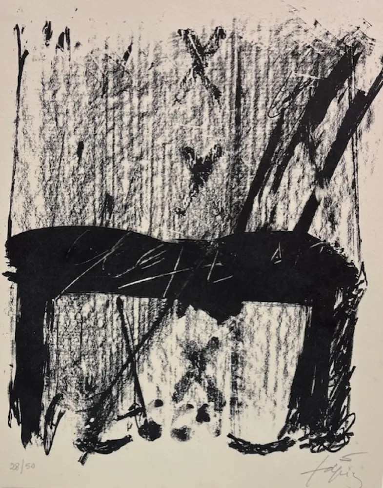 石版画 Tàpies - Sin titulo