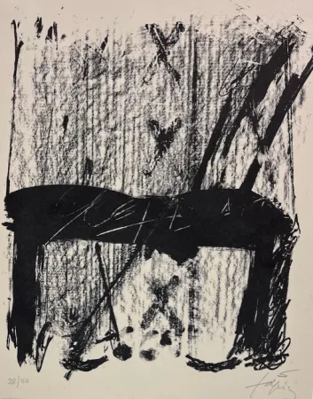 石版画 Tàpies - Sin titulo