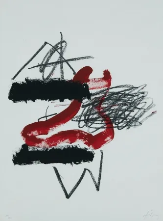 石版画 Tàpies - Sin título